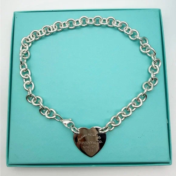 Tiffany & Co. Euc 15.25” approx XL center heart choker necklace - Picture 7 of 10